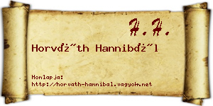 Horváth Hannibál névjegykártya